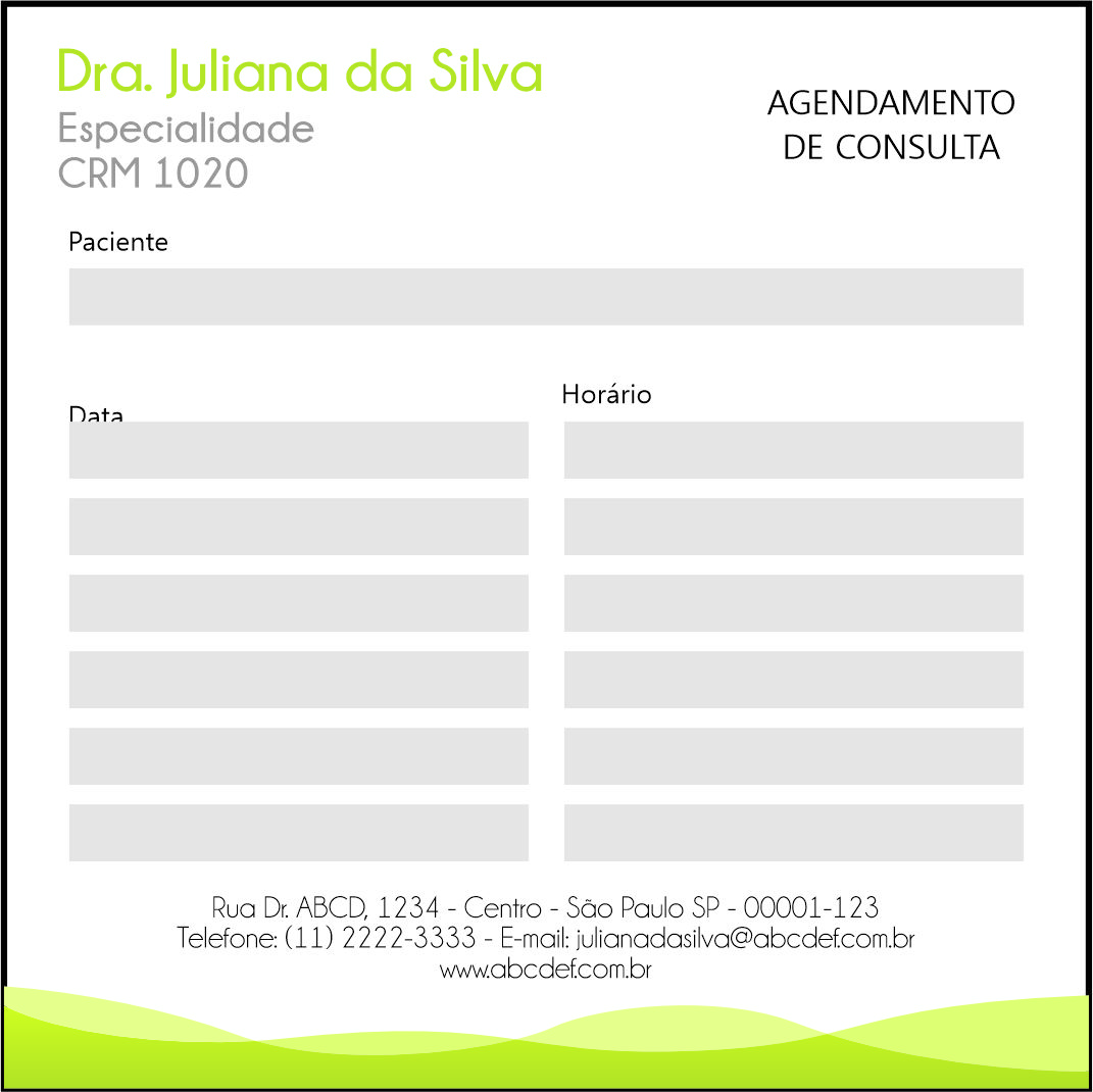 Bloco de Agendamento de Consulta Performance Eger