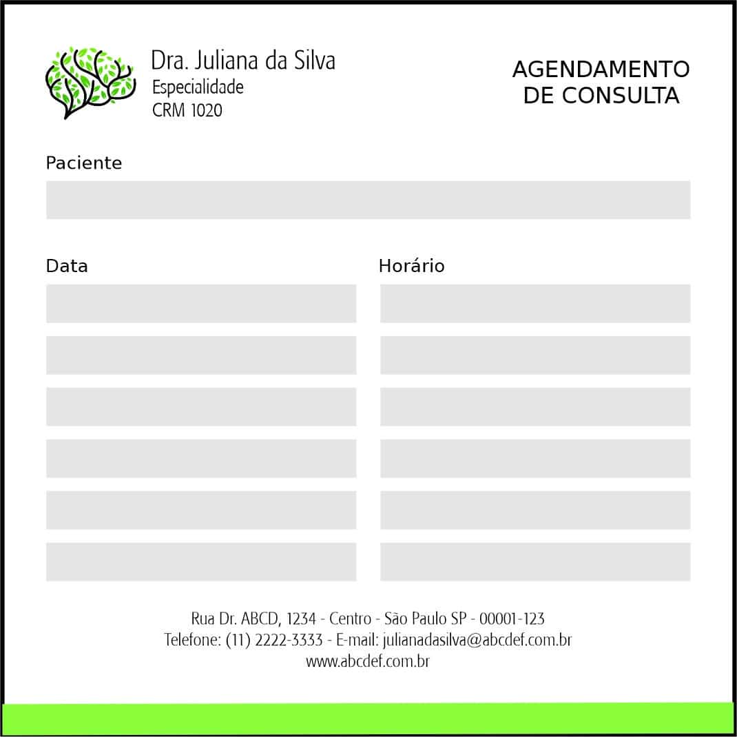 Bloco de Agendamento de Consulta Psiquiatra e Neurologista Turim