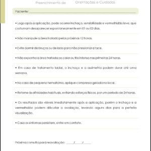 Pós Preenchimento de Ácido Hialurônico Orientações e Cuidados A4