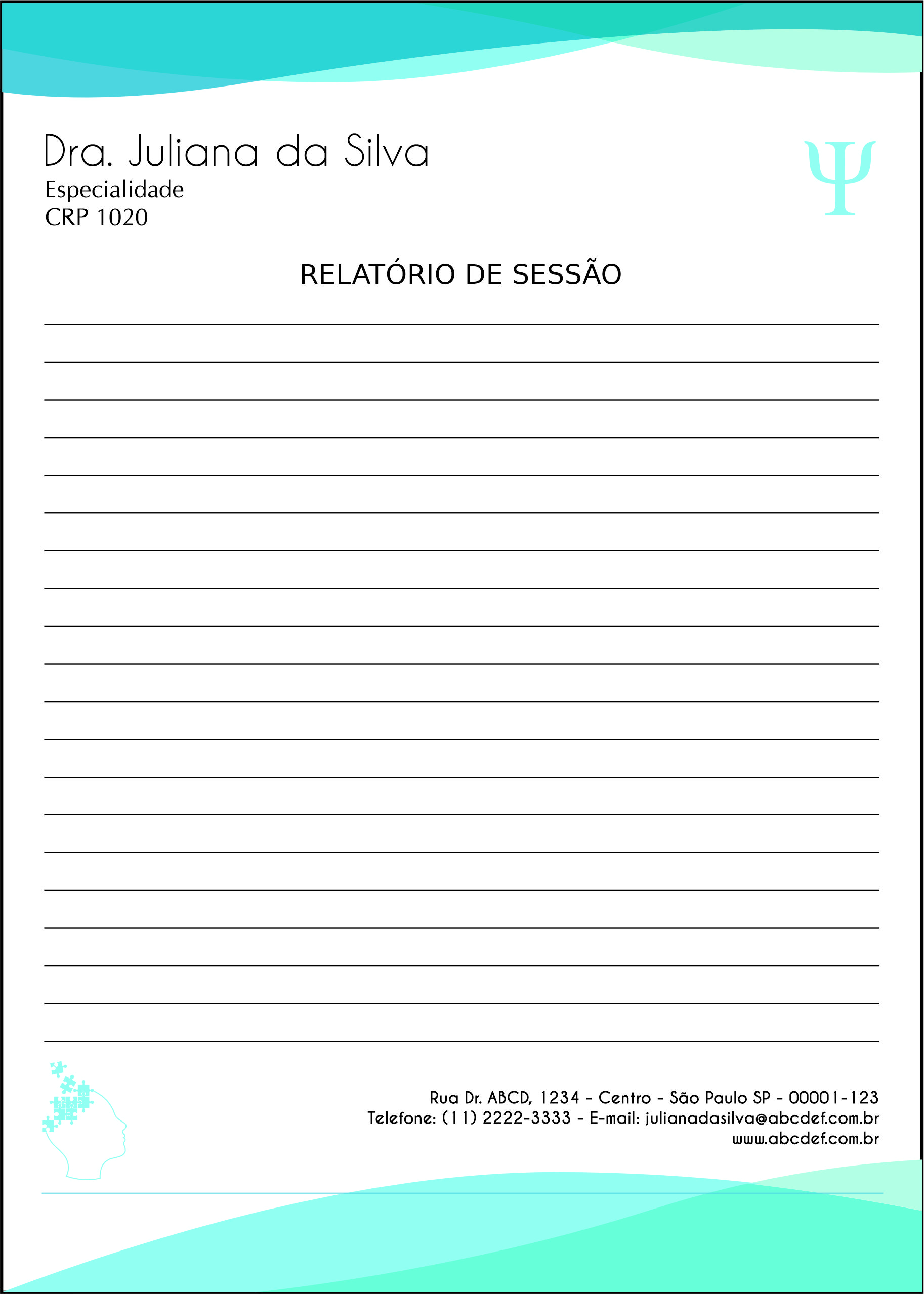 Relatório de Sessão Psicologia Düsseldorf
