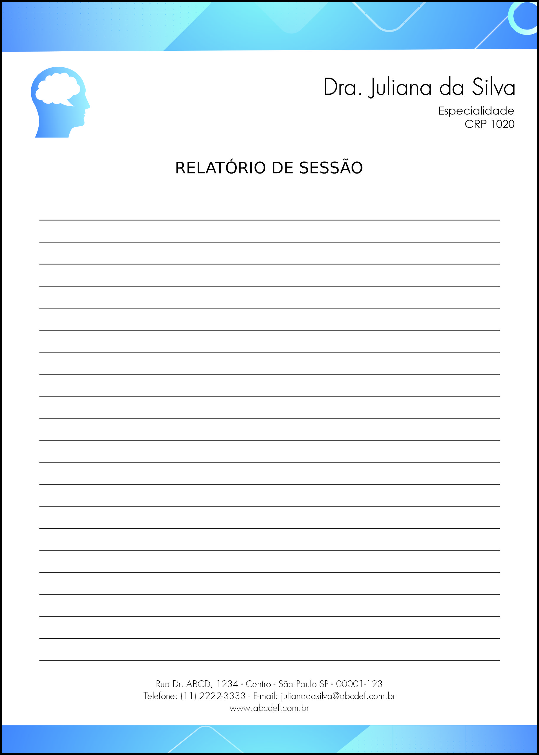 Relatório de Sessão Psicologia Nuremberg