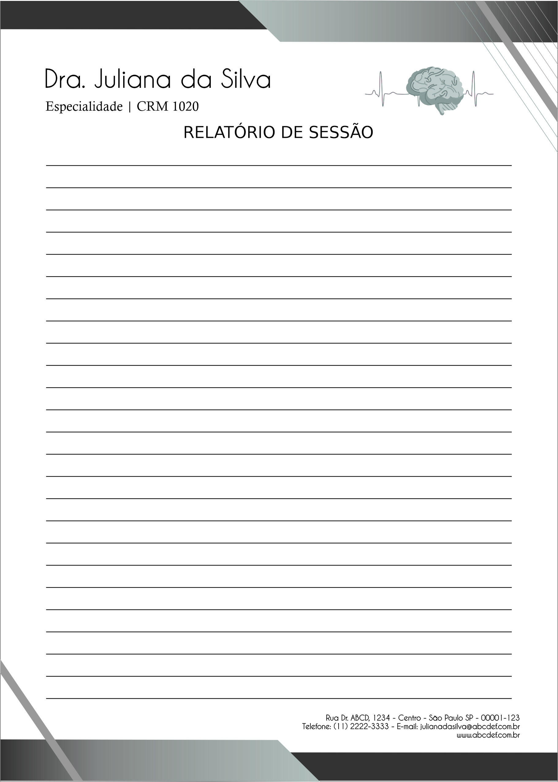 Relatório de Sessão Psicologia Kiel