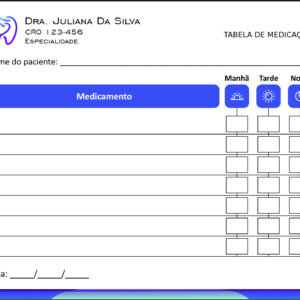 Tabela de Medicação Odontologia Paris