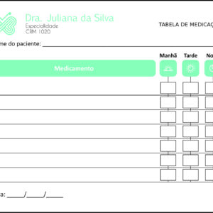 Tabela de Medicação Endocrinologia Vancouver