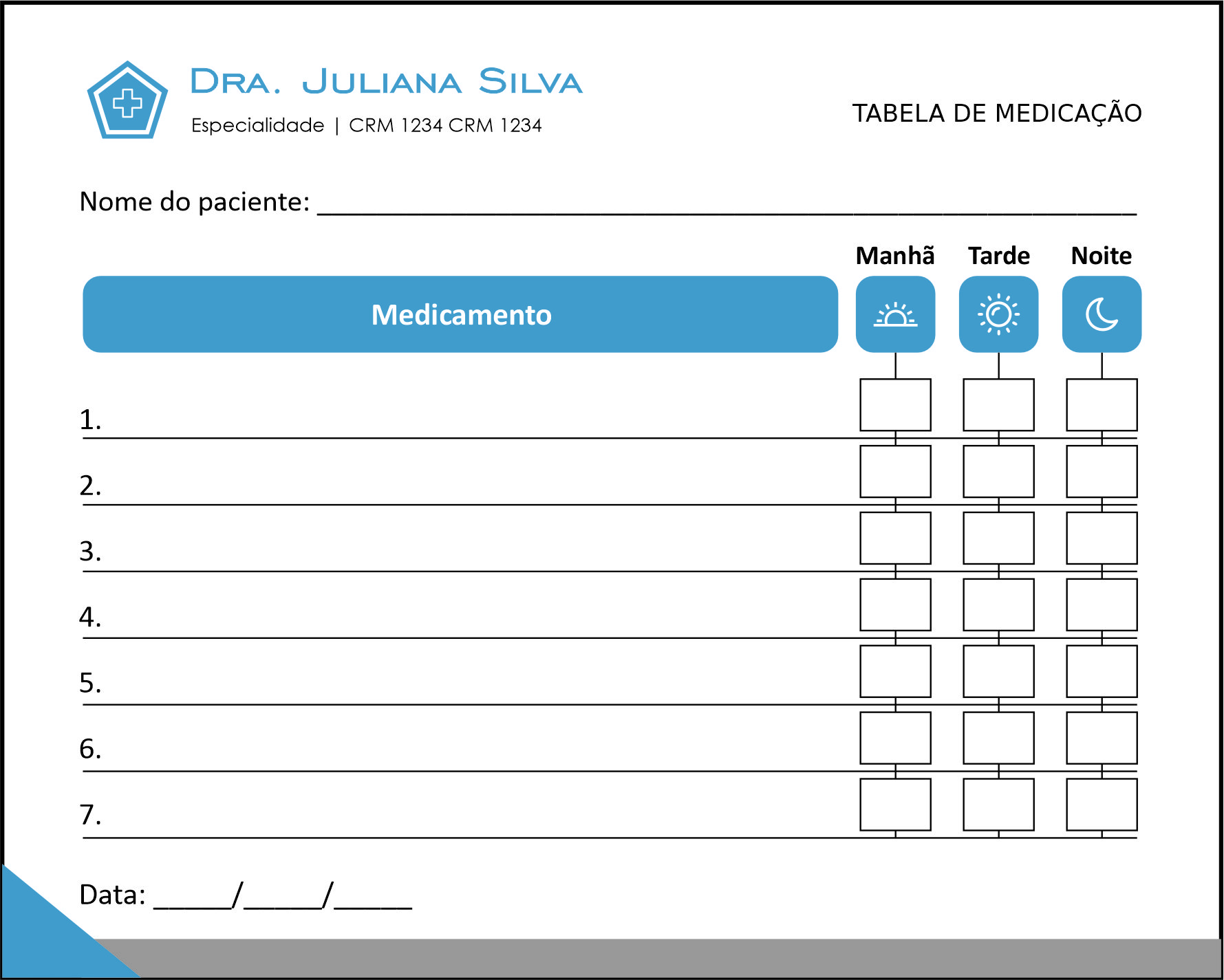 Tabela de Medicação Clínica Geral Dahab