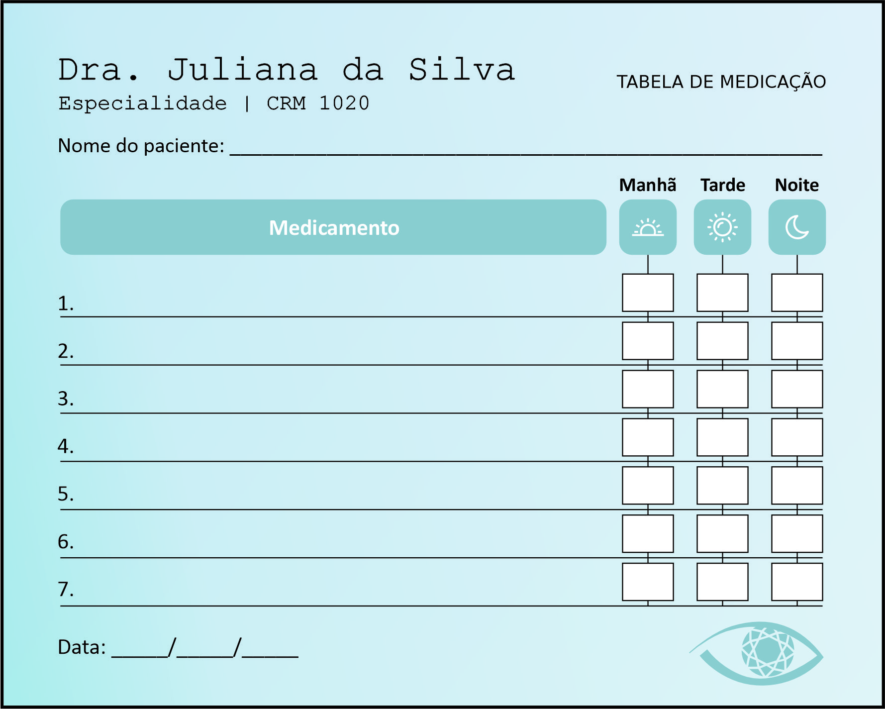 Tabela de Medicação Oftalmologia Kiruna