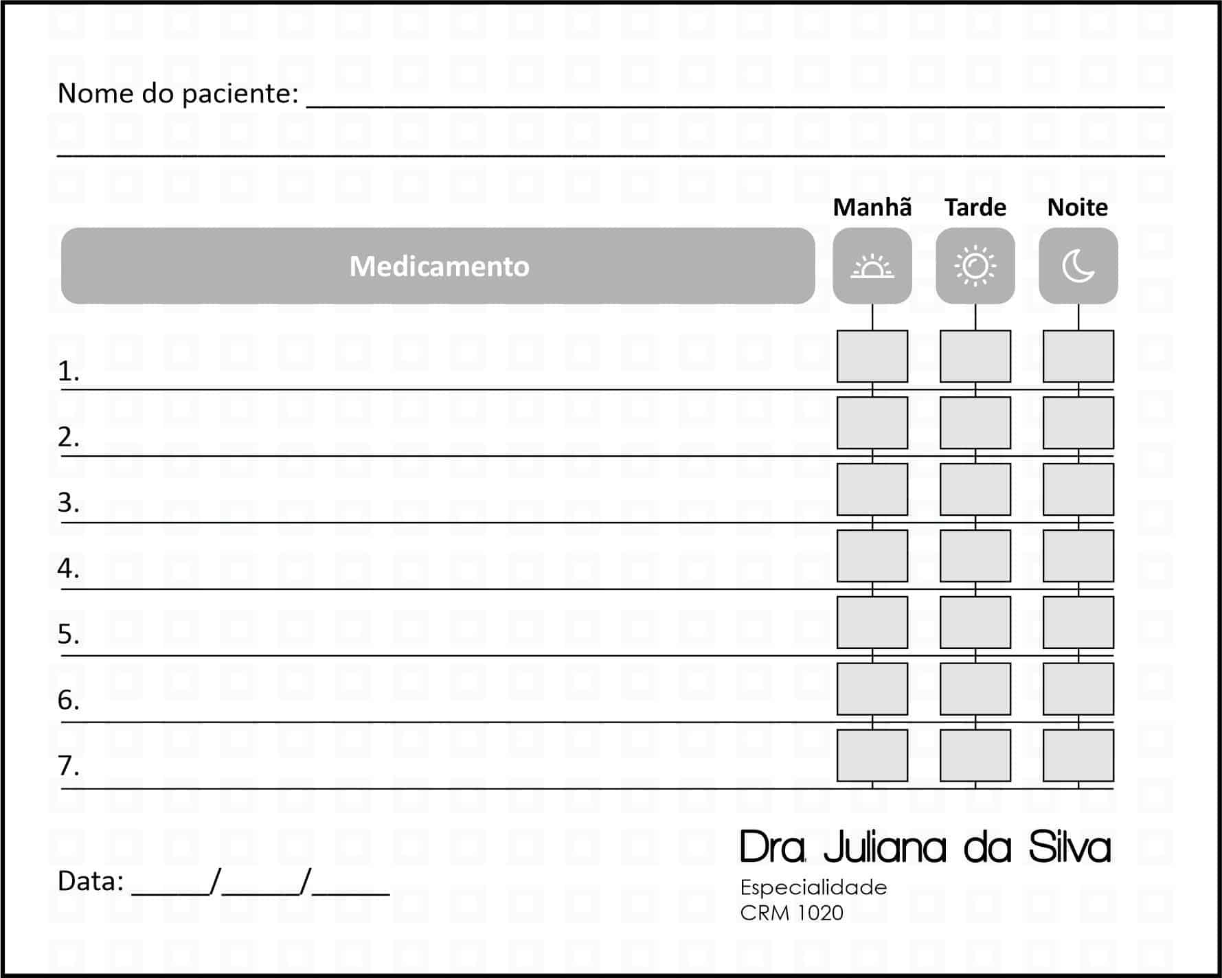 Tabela de Medicação Clínica Geral Heliópolis