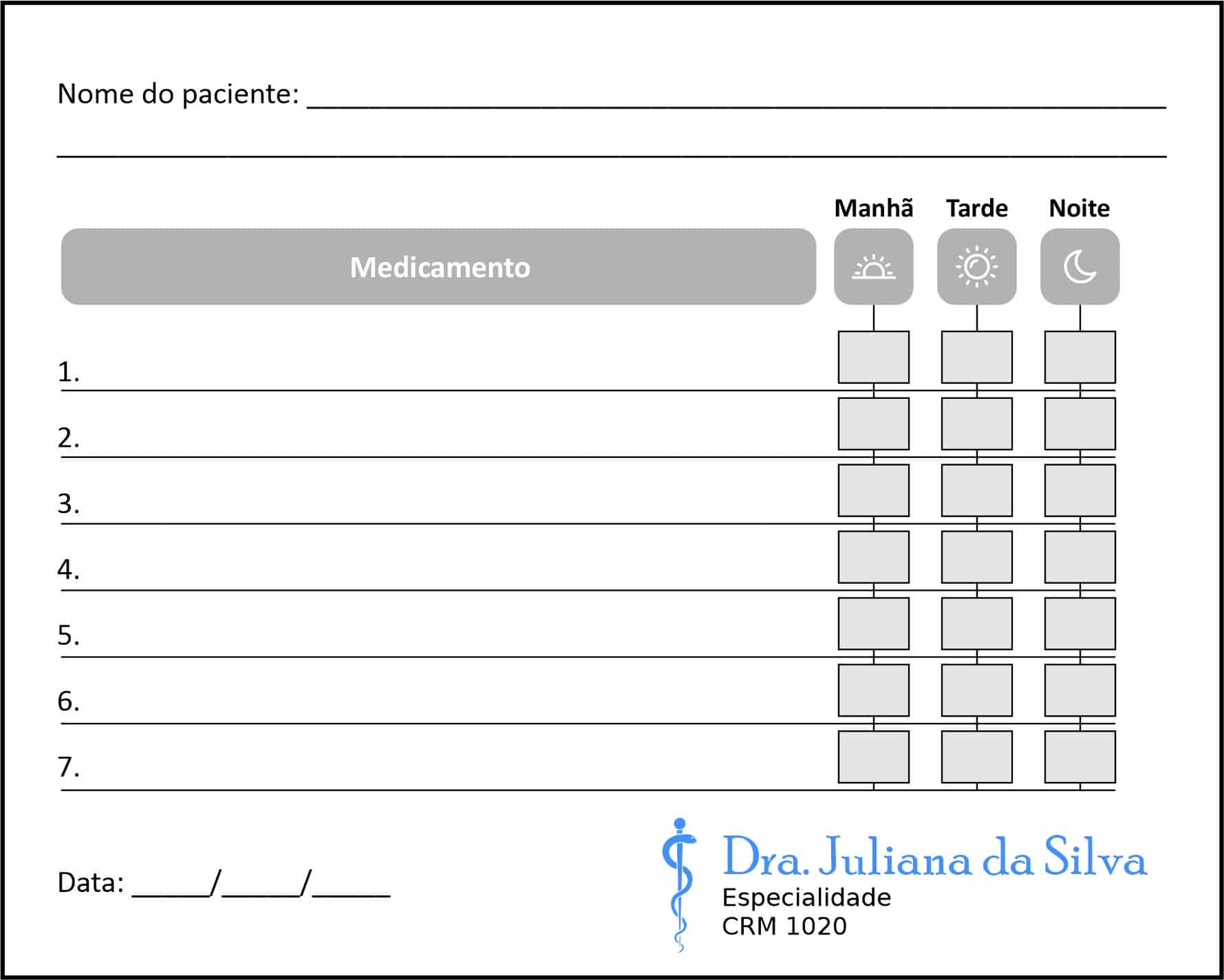 Tabela de Medicação Clínica Geral Saís