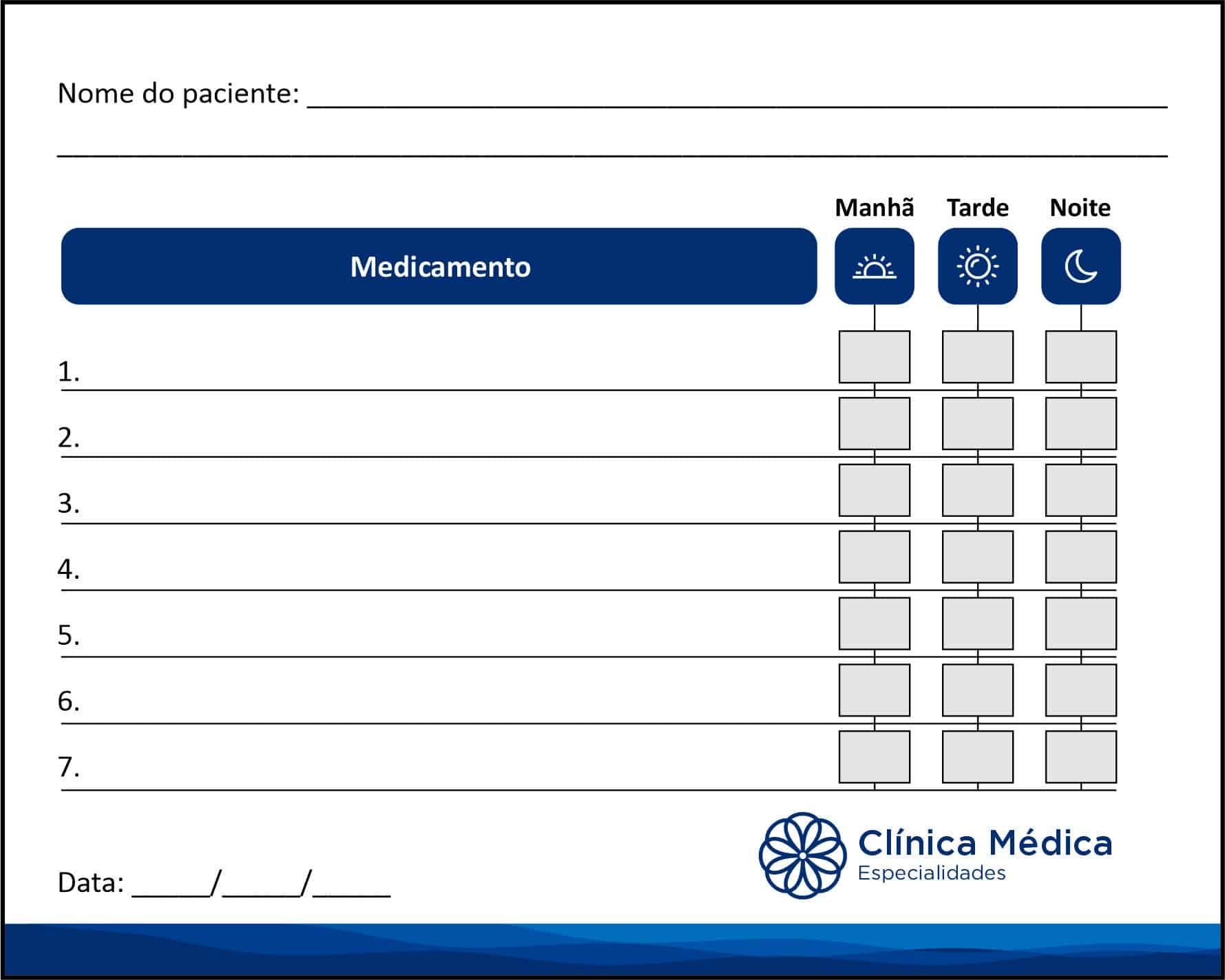 Tabela de Medicação Clínica Geral Ismaília