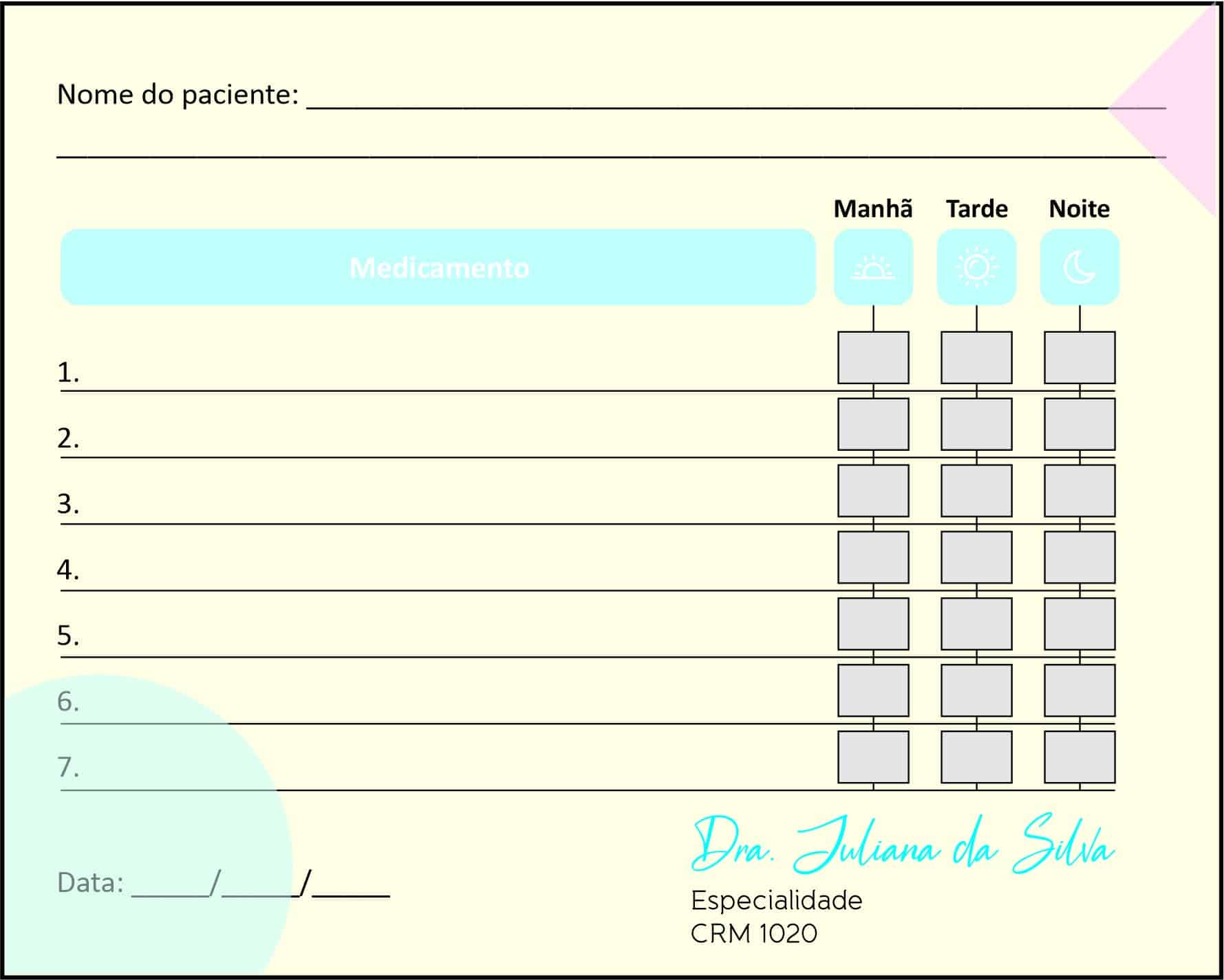 Tabela de Medicação Pediatria Cracóvia