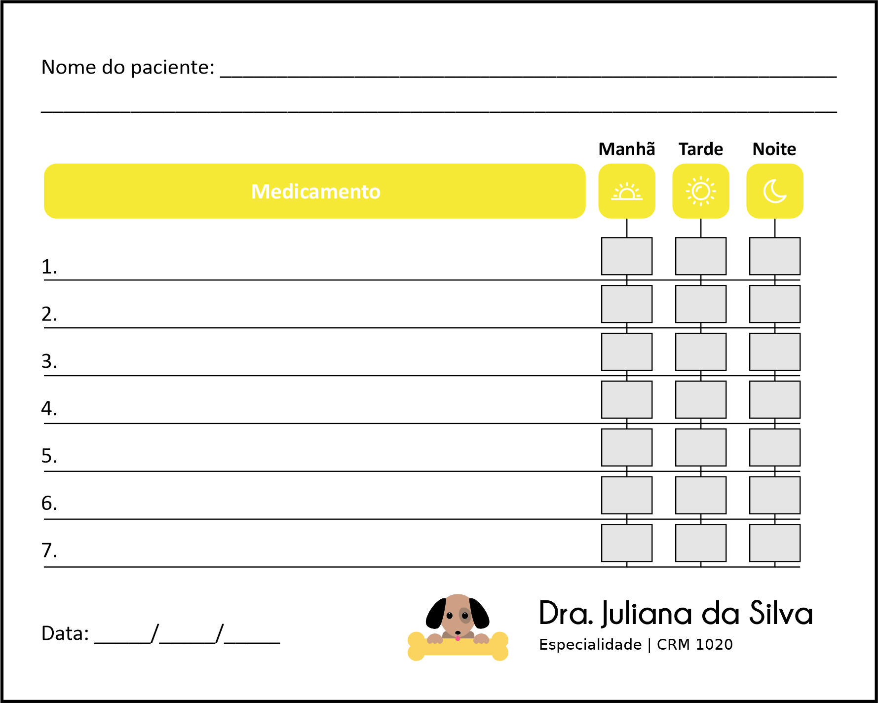 Tabela de Medicação Veterinário Linz