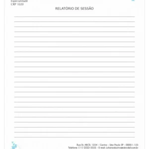 Relatório de Sessão Psicologia Grande (A4) Düsseldorf - Imagem 1